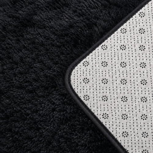 6x9 Ft Black Fluffy Area Rug for Living Room, Soft Washable - Image 5