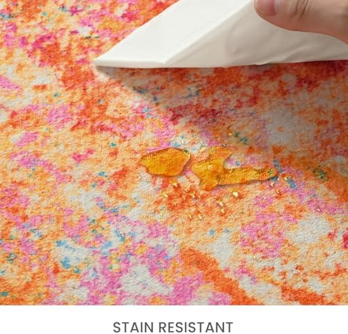 2x6 Rainbow Rug Runners for Hallways Kitchen Runner Rug Non Slip Washable Colorful Long Runner Rugs with Rubber Backing Soft Abstract Carpet Runner for Bedroom, Kitchen, Bathroom, Entryway - Image 7