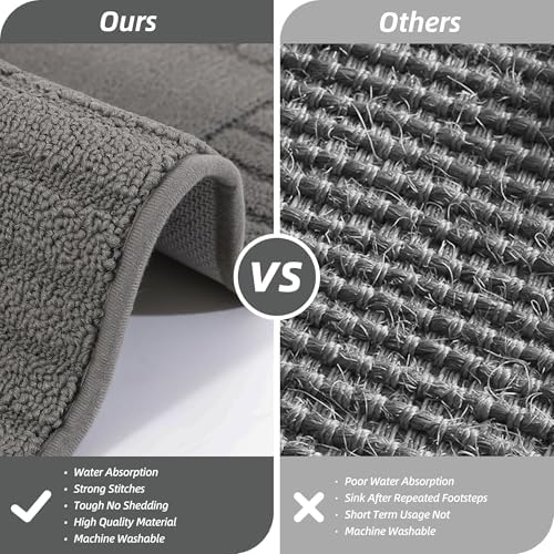 BEQHAUSE Kitchen Rugs 24"x35", Non Slip Washable Kitchen Floor Mat, Grey - Image 7