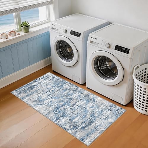 Entryway Runner Rug 2x4ft,Non Slip Carpet Runner,Ocean Blue - Image 2