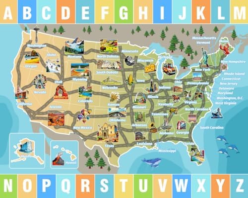 Kids Car Road Play Rug 8x10 ft, ABC City Map Car Rug Play Mat - Image 6
