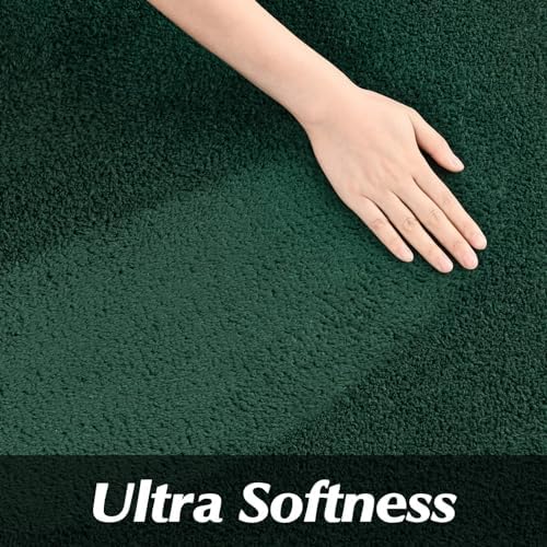 FlyDOIT Round Area Rugs for Bedroom Living Room, 5x5 Dark Green Super Soft Comfy Thickened Memory-Foam Indoor Circle Carpet, Modern Aesthetic Minimalist Carpet for Boys Girls Adults Nursery Home Décor - Image 5