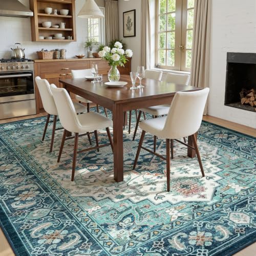 Lofus 8x10 Area Rugs for Living Room, Soft Boho Carpet Floral Green Beige - Image 2