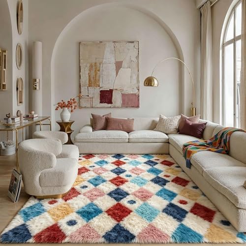 PureCozy Soft Shag Rug 6x9 for Living Room High Pile Non-Slip Fluffy Carpet by PureCozy