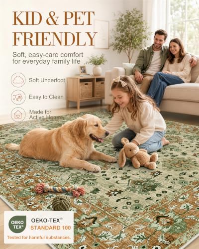 OLANLY 4x6 Washable Area Rug, Soft Non Slip Carpet for Bedroom Living Room - Image 5