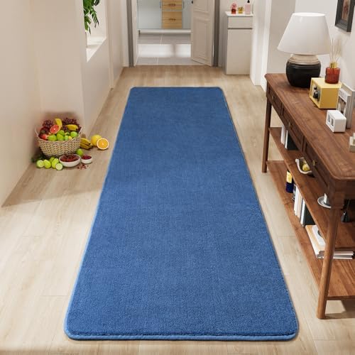 Amearea Modern Soft Hallway Runner Rug, 2x6 Feet Blue Washable Runner Rugs by AmeareaDirect