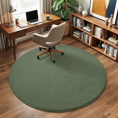 Amearea Sage Green Round Area Rugs 4ft Circle Rugs for Bedroom Living Room - Image 6
