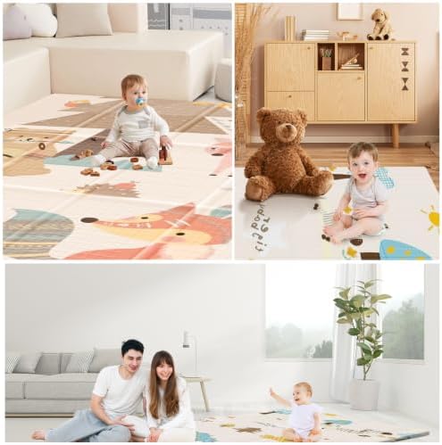 XVISHX Baby Play Mat, 71 x 59 Inch Play Mat Perfect for Use Baby Playpen, Foldable Baby Foam Playmat for Floor, Portable Waterproof Activity PlayMats for Babies, Infants and Toddlers - Image 7