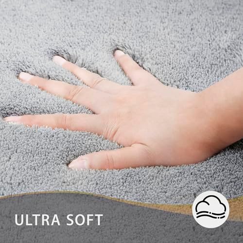 MINIDEAR Bathroom Rugs 32x20 Dark Gray - Thick Memory Foam Bath Mat, Ultra Soft & Plush Fluffy, Non-Slip, Quick Dry, Absorbent Washable Floor Microfiber Mat for Tub, Home Decor Accessories - Image 3