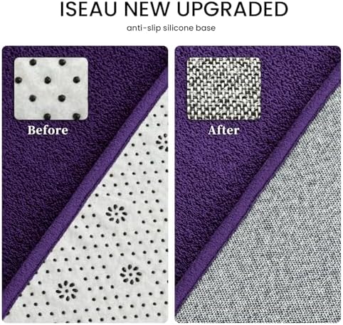 ISEAU 3x5 Soft Area Rug for Bedroom, Washable and Non-Slip, Purple - Image 4