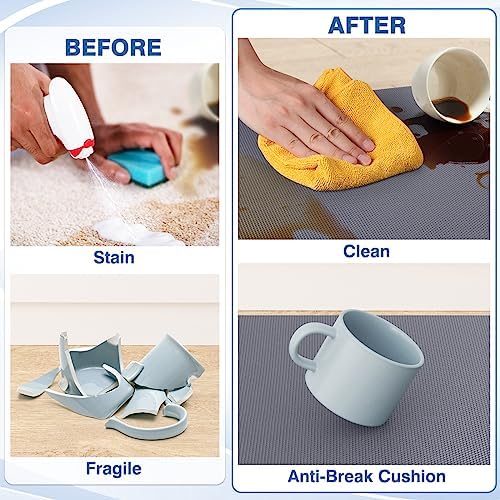 StepRite Kitchen Mats for Floor, 2-Piece Anti-Fatigue Kitchen Rugs, Grey - Image 4