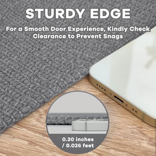 EARTHALL Washable Entryway Rug, Non Slip Area Rug, 3x5 Ft, Dark Gray - Image 2