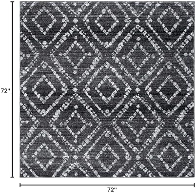 SAFAVIEH Adirondack Square Rug 6', Boho Black & Ivory ADR131A - Image 2