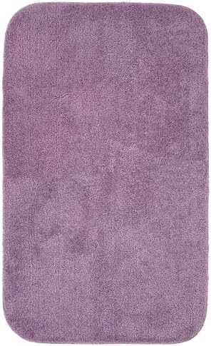 Garland Rug Traditional Nylon Washable Purple 30" X 50" Bath Rug - Soft, Absorbent, and Stylish for Your Bathroom by Garland+Rug
