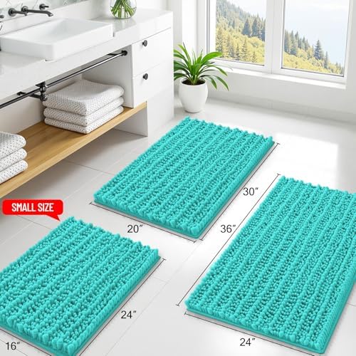 Smiry Bathroom Rugs 44X24, Extra Soft Rubber Backing Chenille Bath Mats - Image 2