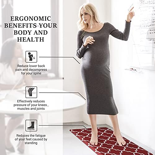 WISELIFE Kitchen Mats and Rugs Cushioned Anti-Fatigue, 17.3"x 39", Red - Image 6