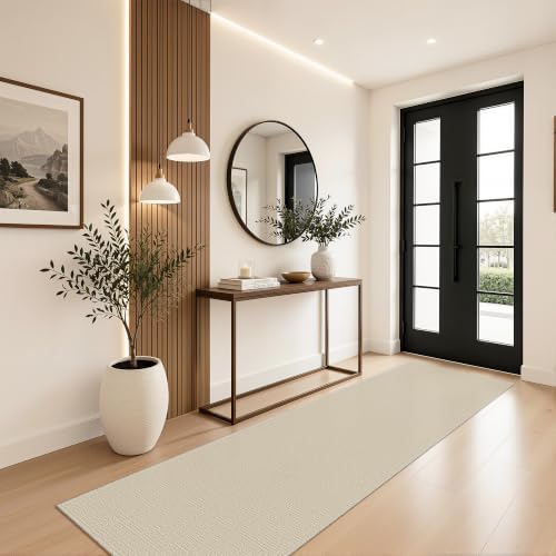 Valenrug 2x6 Runner Rug Non Slip, High-Low Pile Runners for Hallways, Beige - Image 5