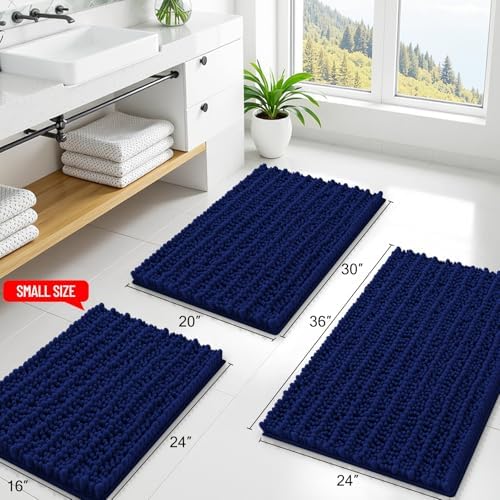 Smiry Bathroom Rugs 47X17, Extra Soft Rubber Backing Chenille Bath Mats - Image 2