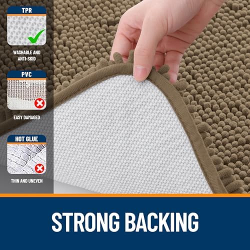 OLANLY Bathroom Runner Rugs 45x27, Extra Soft Absorbent Chenille Bath Rugs - Image 6