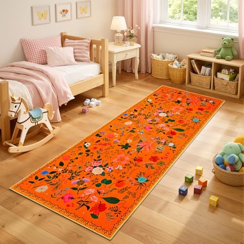 ISEAU Runner Rugs for Kitchen,2x6 Area Rug for Entryway Dorm Rug,Orange - Image 5