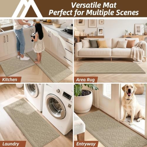 COSY HOMEER Kitchen Rugs Sets of 2 Non-Slip Washable,60x24Inch/35X24Inch - Image 7