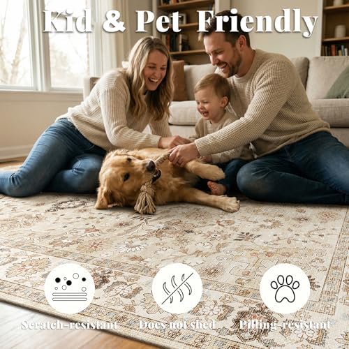 Machine Washable Rugs for Living Room: 8x10 Area Rugs for Bedroom - Image 4