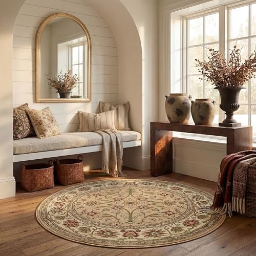SAFAVIEH Lyndhurst Round Rug 5'3", Beige & Ivory LNH212D by Unknown
