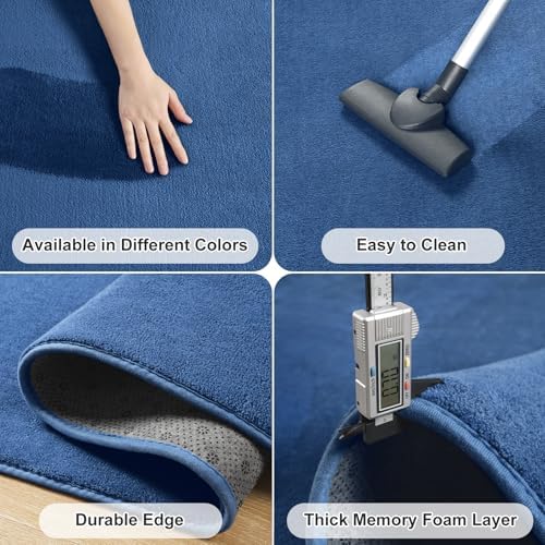 Amearea Modern Area Rugs for Bedroom Living Room, 5x8 Blue Memory Foam Rug - Image 5