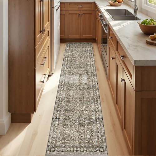 OPPODREAM Vintage Brown Area Rugs 2x10, Washable Rug for Living Room by OPPODREAM