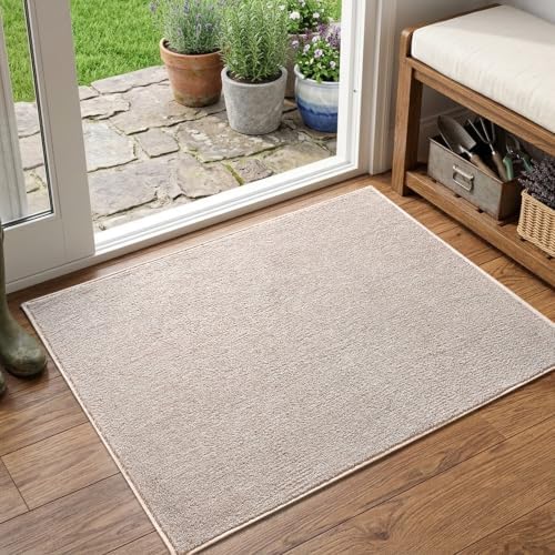 2x3 Oatmeal/White Area Rug Washable Non-Slip Soft for Entryway Front Door by Unknown