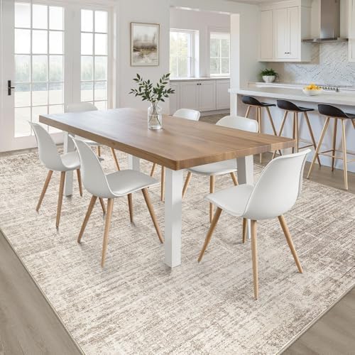 LOONGRUG 9x12 Area Rug Washable Neutral Modern Rug for Living Room Brown - Image 5