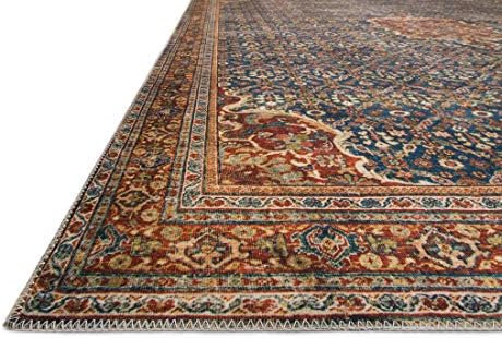 Loloi Layla Cobalt Blue/Spice 7'-6" x 9'-6" Area Rug - Image 5