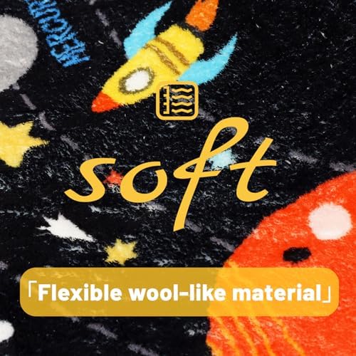 Outer Space Kids Rug,6'7" x 9'2" ABC Alphabet Educational Kids Rugs for Playroom,Non Slip Solar System Galaxy Planets Playroom Rug,Washable Area Rug Carpet for Classroom Kid Room Decor(for Age 2+) - Image 3