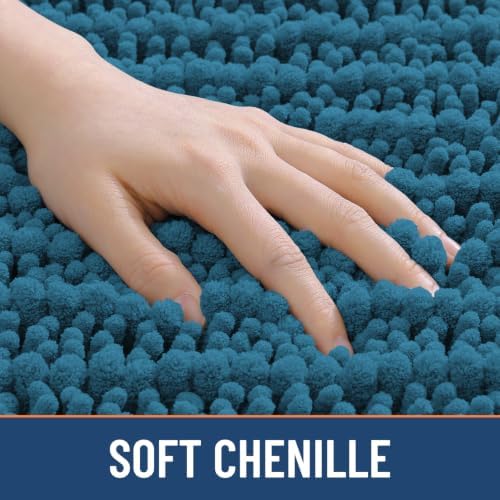 Smiry Bathroom Rugs 40X32, Extra Soft Rubber Backing Chenille Bath Mats - Image 4