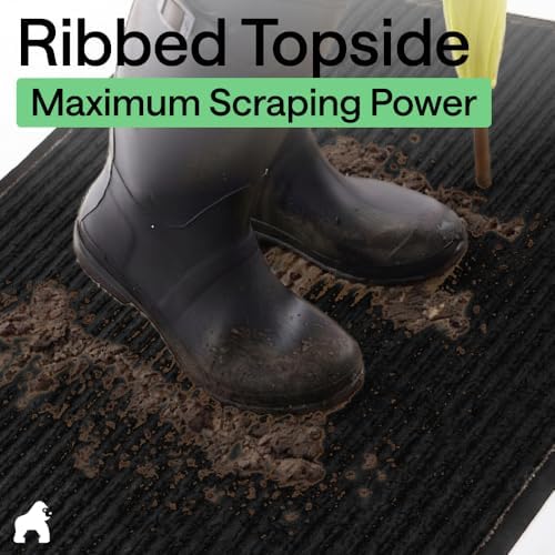 GORILLA GRIP Traffic Guard Indoor Outdoor Heavy Duty Door Mat, 35x23 Black - Image 4