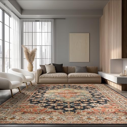 Ruaruarug Washable Area Rug 9×12 for Living Room, Ultra Soft, Maroon by Ruaruarug
