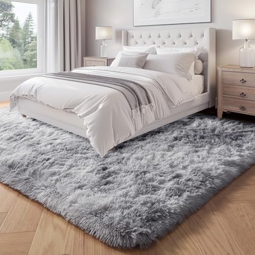 Abstract Shaggy Washable Area Rug 4x6 Plush Soft Fluffy Fuzzy Retro Carpet - Image 5