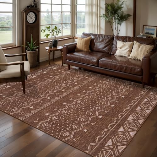 SERISSA 4x6 Washable Non-Slip Boho Area Rugs for Living Room by SERISSAHomeDecorCollection