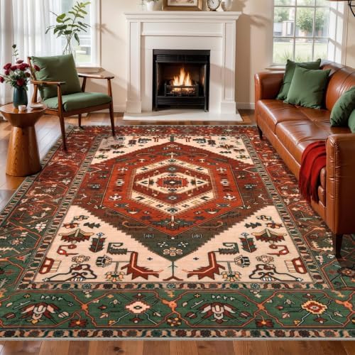 SERISSA 6x9 Washable Non Slip Boho Area Rug for Living Room by SERISSAHomeDecorCollection