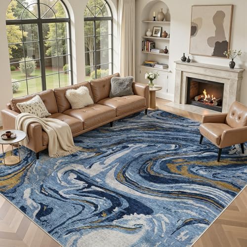 DMOYEST 10x12 Washable Area Rug Abstract Modern Non-Slip Indoor Carpet by DMOYEST