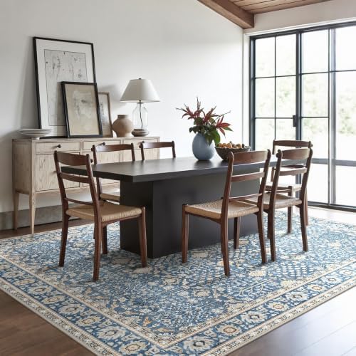Bavni 2.5x7 Kitchen Runner Rug, Washable Non Slip, Lake Blue - Image 4