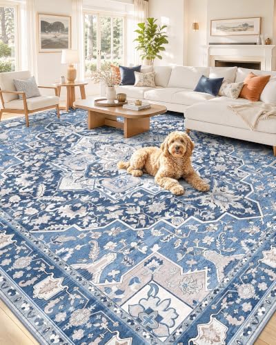 OLANLY 8x10 Washable Area Rug, Soft Non Slip Carpet for Bedroom Living Room by OLANLY