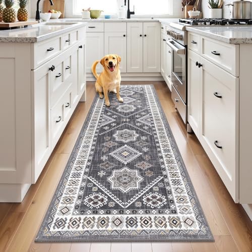 HEBE Boho Kitchen Mats for Floor 24''x72'', Non Slip Washable Runner Rug by HEBE