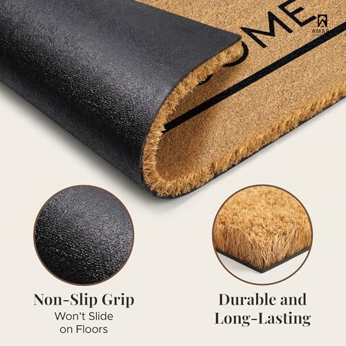 Coir Welcome Mat, Non-Slip, Welcome Classic 7, 17x29 in - Image 5