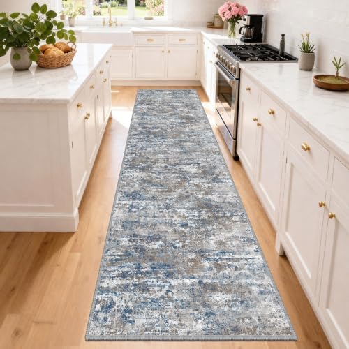 Hallway Runner Rug 3x10 Textured Non Slip Carpet Runner,Abstract Multi by TTelephant