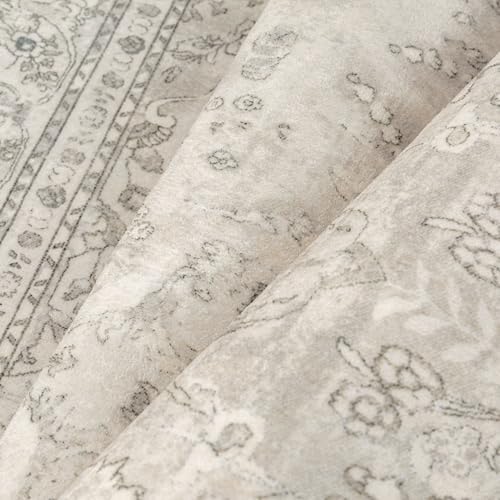 PureCozy Beige 2x8 Runner Rug Washable Vintage Carpet Hallway Kitchen - Image 5