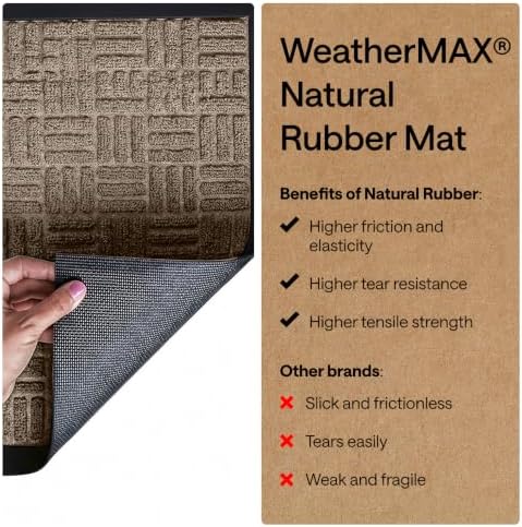 GORILLA GRIP WeatherMAX Door Mat, Indoor Outdoor Use, 47x35, Beige Maze - Image 5