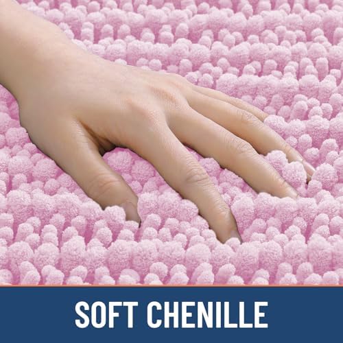 Smiry Bathroom Rugs 34X21, Extra Soft Rubber Backing Chenille Bath Mats - Image 4
