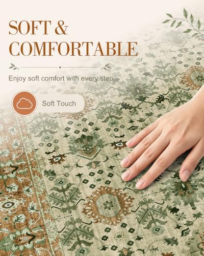 OLANLY 3x5 Washable Accent Rug, Soft Non Slip Carpet for Entryway Bedside - Image 4