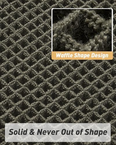 Upgraded Waffle Bath Mat Set of 2 Absorbent Bathroom Mat 17"x24" + 17"x48" - Image 5